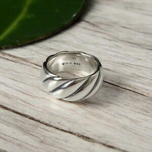 David Yurman 925 Sterling Silver Sculpted Cable Contour Ring Size 7US